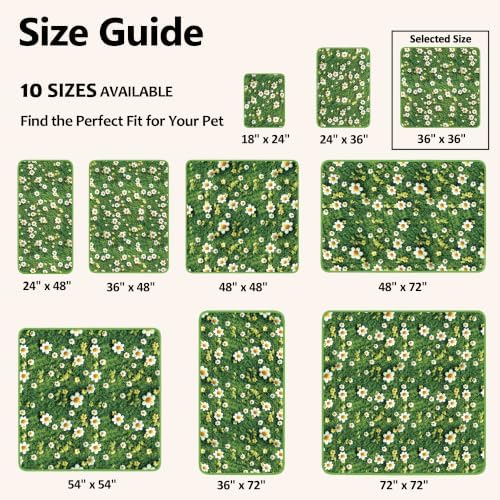 Washable Pee Pads for Dogs, Reusable Puppy Potty Training Pads, Ultra-Absorbent Thick Waterproof Leak-Proof Non-Slip Pads & Mat for Crate, Playpen, Floor, Whelping & Housebreaking , 2 Pack 36"x36"