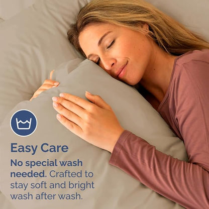 King Standard Pillow Cases Set of 4 - Soft Hotel Quality Pillowcase Covers - Comfy Bedding for Women, Men, Kids & Teens - Machine Washable Pillow Protectors - 4 Piece Set - King Standard Size Cream