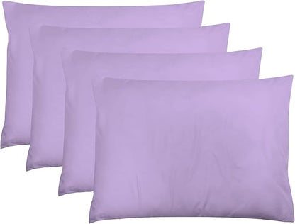 ZPECC Pillow Cases Queen Size Set of 4, 20x30 Envelope Closure Pillowcases, Soft Plain Brushed Microfiber Covers Hypoallergenic Breathable, Lavender