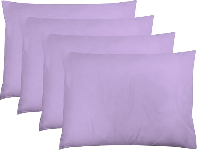ZPECC Pillow Cases King Size Set of 4, 20x36 Envelope Closure Pillowcases, Soft Plain Brushed Microfiber Covers Hypoallergenic Breathable, Lavender