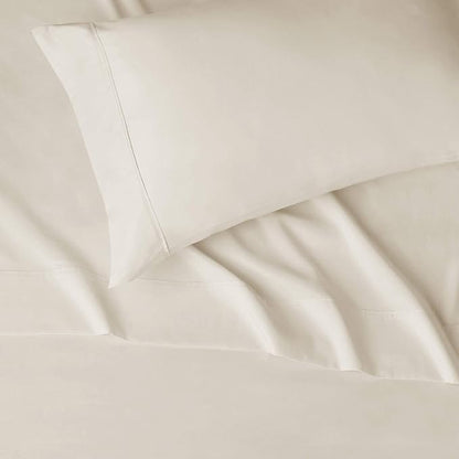 Amazon Basics Lightweight Super Soft Easy Care Comfortable Breathable Brushed Microfiber 3-Piece Bed Sheet Set with 14-Inch Deep Pockets, Wrinkle Resistant, Twin XL, Beige, Solid