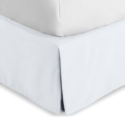Bare Home Kids Twin Bed Skirt - 15-Inch Tailored Drop Easy Fit - Bed Skirt for Beds - Center & Corner Pleats (Twin, White)