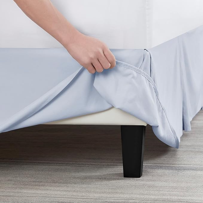 Nestl Ice Blue Full Bed Skirt - Full Size Bed Skirt 14 Inch Drop - Brushed Microfiber Bed Skirts - Hotel Quality Pleated Bed Skirt - Shrinkage & Fade Resistant