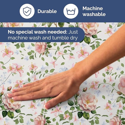 Floral Sheets - Pink Floral Rose Bed Sheet Set - 1 Flat, 1 Fitted & 1 Pillowcase w/ Deep Pockets - Comfy, Wrinkle & Fade-Free Boho Botanical Bedding - Soft, Breathable & Cooling - New Twin Size
