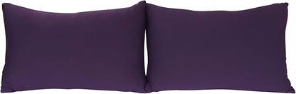 Stretch Pillowcases - Micro Jersey Knit & Ultra Soft, Standard Size - Set of 2 Pillow Cases, Purple