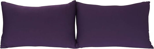 Stretch Pillowcases - Micro Jersey Knit & Ultra Soft, Standard Size - Set of 2 Pillow Cases, Purple