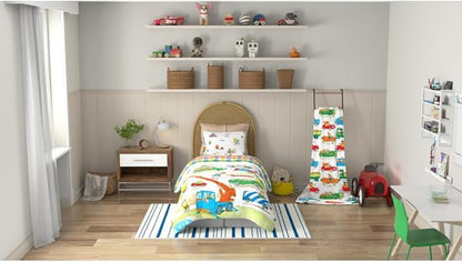Richard Scarry's Busy World Book Kids Bedding Super Soft Microfiber Reversible Comforter, Twin/Full, (Official Licensed Product) By Franco