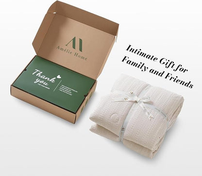 Amélie Home Waffle Cooling Comforter King Size, Q-Max 0.45 Reversible Lightweight Cooling Blanket for Hot Sleepers, Breathable Bedding for Night Sweats, 106"x90", Beige