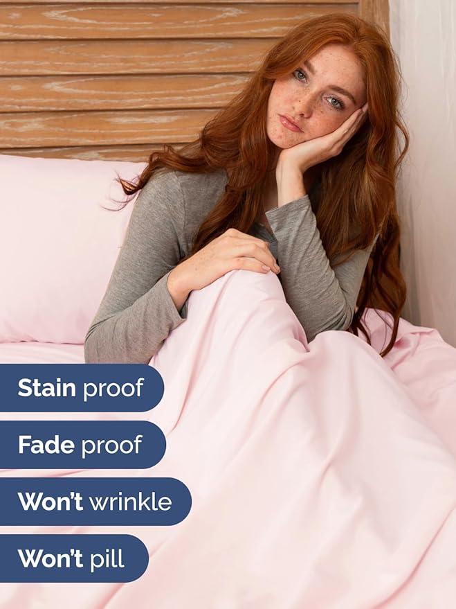 Extra Deep Twin XL Sheet Set - 4 Piece Breathable and Cooling Sheets - Hotel Luxury Bedding for Women, Men, Kids & Teens - Easy Secure Fit - Soft & Wrinkle Free - Extra Deep Pockets - Lavender Pink