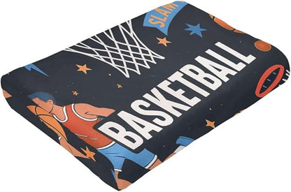 Basketball Blanket Super Soft Warm Fluffy Fleece Flannel Ball Sports Throw Blanket Cozy Fuzzy Plush Stuff Bedding Blankets Gifts for Teens Boys Kids Women Girls Adults 50"X40"