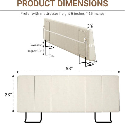 Full Size Headboard Only-No Assembly Required, Beige | Easy to use no assembly required, Linen fabric and extra-thick foam for added comfort, Modern style headboard full size