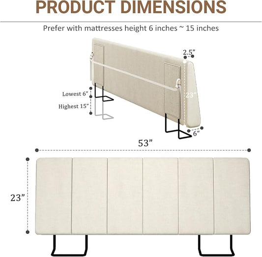 Full Size Headboard Only-No Assembly Required, Beige | Easy to use no assembly required, Linen fabric and extra-thick foam for added comfort, Modern style headboard full size