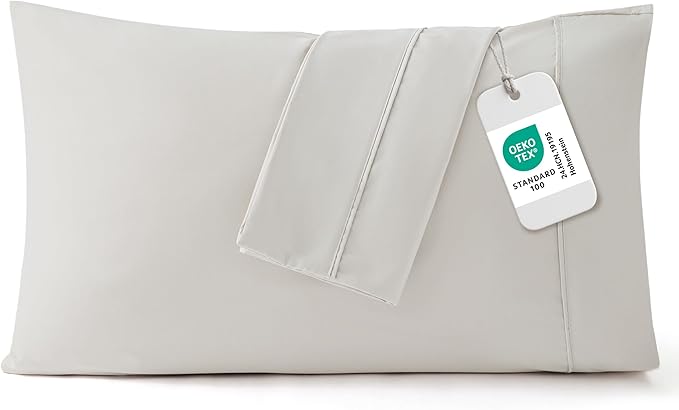 Bedsure Queen Pillow Cases Set of 2 - Brushed Microfiber Pillowcase 2 Pack, Super Soft Pillowcase, Pillow Case Covers with Envelope Closure for Kids, Wrinkle, Fade Resistant, Linen, 20x30 Inches