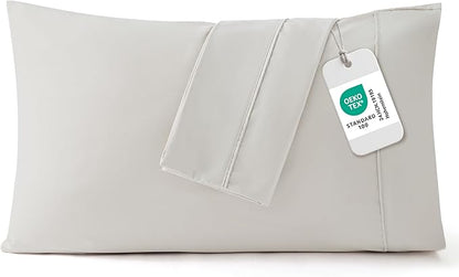 Bedsure Queen Pillow Cases Set of 2 - Brushed Microfiber Pillowcase 2 Pack, Super Soft Pillowcase, Pillow Case Covers with Envelope Closure for Kids, Wrinkle, Fade Resistant, Linen, 20x30 Inches