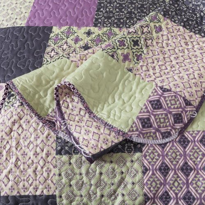 HoneiLife Quilt Sets King Size - Microfiber Quilts 3-Pieces, Lightweight Bedspreads for King Bed Use, Checkered Coverlets Vintage Bed Cover King Quilt Bedding Set All Season Quilts