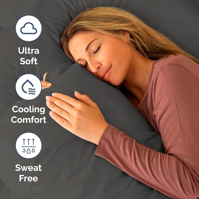 Short Queen Size 4 Piece Sheet Set - RV Short Queen, Soft, Breathable & Cooling Bed Sheets Set w/ Deep Pockets - Hotel Luxury Bedding for Women, Men, Kids, Teens, Boys & Girls - Oeko-Tex - Charcoal