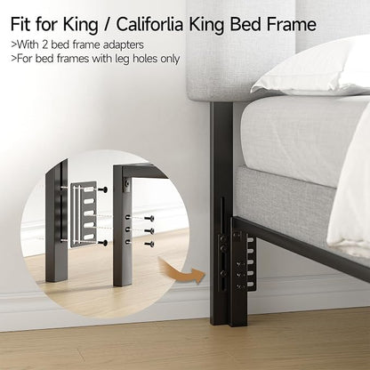 King Size Adjustable Headboard, Upholstered Headboard with Storage, APP Controlled LED Light, Padded Head Board Only, Sturdy Metal Foot Frame, Vertical Channel Design for Bedroom, Grey