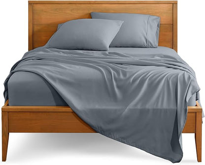 Bare Home Twin XL Sheet Set - 1800 Ultra-Soft Microfiber Twin Extra Long Bed Sheets - Double Brushed - Deep Pockets - Easy Fit - 3 Piece Set - Bedding Sheets & Pillowcases (Twin XL, Steel Blue)