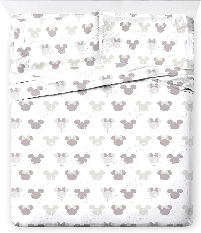 Disney Mickey Mouse & Minnie Mouse Full Size Comforter Set - 7 Piece Bedding Includes Sheet Set & Pillow Covers - Super Soft Cozy Bedding