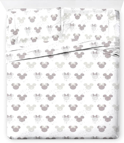 Disney Mickey Mouse & Minnie Mouse Full Size Comforter Set - 7 Piece Bedding Includes Sheet Set & Pillow Covers - Super Soft Cozy Bedding