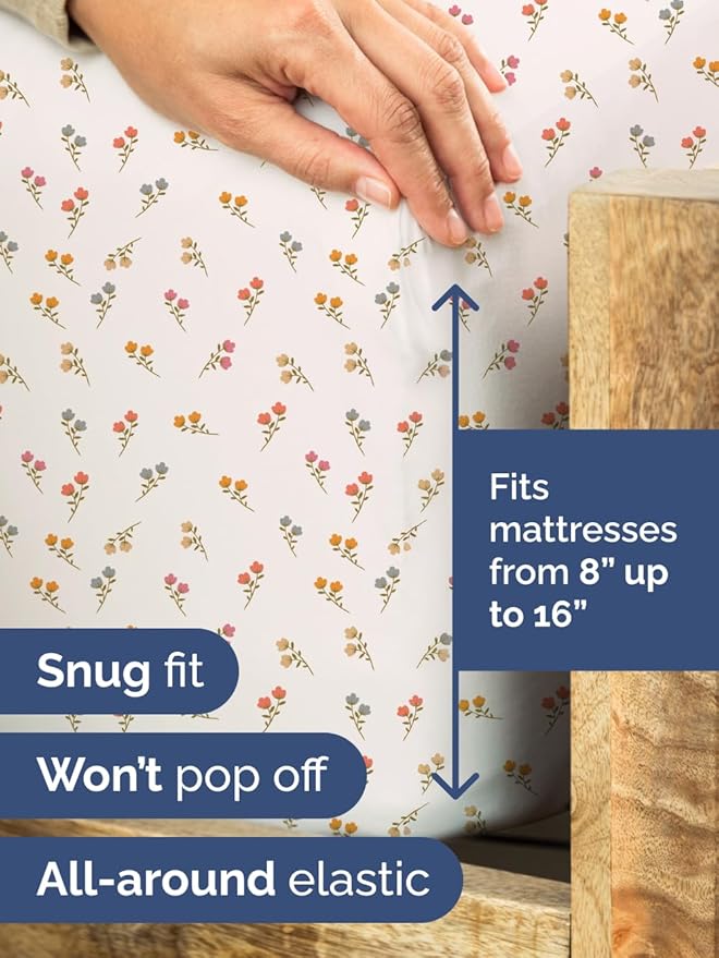 Floral Sheets - Flower Print Bed Sheet Set - 1 Flat, 1 Fitted & 2 Pillowcases w/ Deep Pockets - Comfy, Wrinkle & Fade Free - Boho Botanical Bedding - Soft, Breathable and Cooling - Cal King Size Set