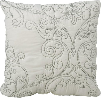 Home Soft Things Damask 4 Piece Bedspread Set, Scalloped Edge Reversible Coverlet Comforter Prewashed Bedding Set, Matelasse Embossed Floral Solid Pattern,Antique White Oversize King(120" x 120")