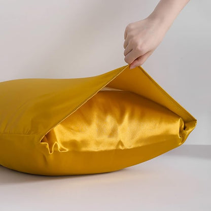 NTBAY Satin Body Pillowcase for Hair and Skin, Luxurious and Silky Pillow case with Envelope Closure, 20x54 Inches, Golden Brown
