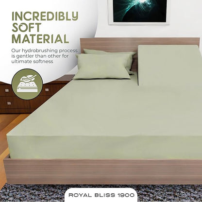 Top Split California King - 4 Pcs Set - Cal King Split Top Deep Pocket Sheet Set - Split Top California King Sheets Sets for Adjustable Bed - Double Brushed Microfiber (Sage)