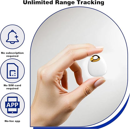 Pet GPS Tracker for Dogs & Cats, No Subscription Required, Smart Location Tracker for iOS & Android, IP67 Waterproof, Built-in Speaker, 1-Year Battery, Location History & Sharing