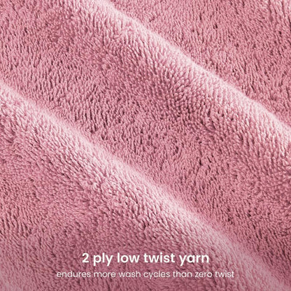 BIOWEAVES 100% Organic Cotton 700 GSM Plush Luxury Bath Towels for Bathroom 30" x 58" GOTS Certified - Dusty Pink, Pack of 2