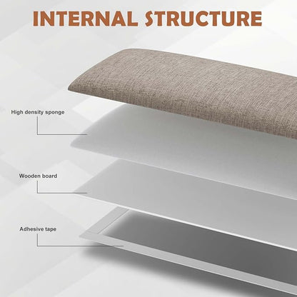 IFNOW Wall Mounted Headboard, Peel and Stick Panels, Linen, Queen | 3D Soundproof Acoustic Padding, Reusable and Removable Tufted fabric Bed Headboard for bedroom (9 Panels, 10" x 24")