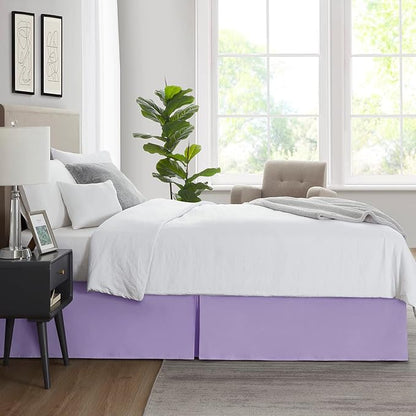 Nestl Lavender Full Bed Skirt - Full Size Bed Skirt 14 Inch Drop - Brushed Microfiber Bed Skirts - Hotel Quality Pleated Bed Skirt - Shrinkage & Fade Resistant