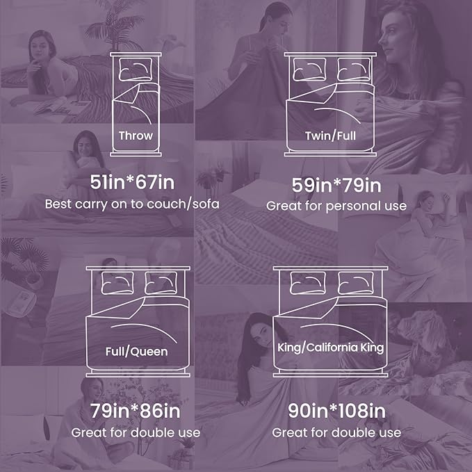 Elegear Revolutionary Cooling Blanket Twin, Absorbs Heat to Keep Body Cool for Night Sweats, Arc-Chill 3.0 Cool Fiber Q-Max>0.5 for Hot Sleepers, Lightweight Summer Cold Blankets for Sleeping, Purple