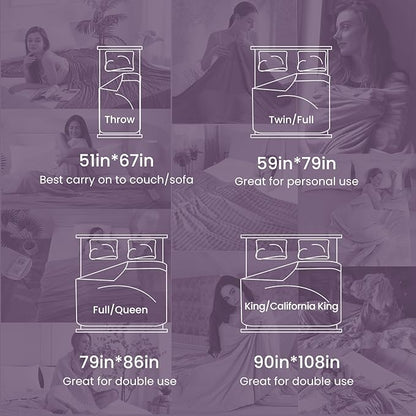 Elegear Revolutionary Cooling Blanket Throw Absorbs Heat to Keep Body Cool for Night Sweats, Arc-Chill 3.0 Cool Fiber Q-Max>0.5 for Hot Sleepers, Lightweight Summer Cold Blankets for Sleeping, Purple