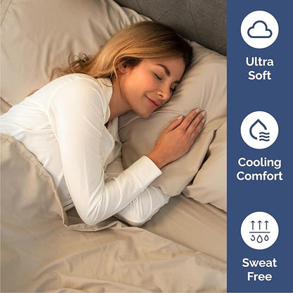 Cal King 6 Piece Sheet Set - Comfy Breathable & Cooling - Ultra-Soft Hotel Luxury Bedding Set with 8-16 Inch Deep Pockets - 1 Flat & 1 Fitted Sheet & 4 Pillowcases - Wrinkle Free & Easy Care - Cream