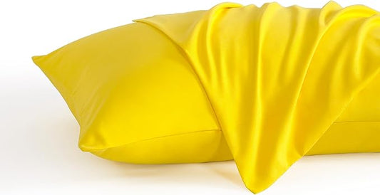 NTBAY King Pillow Cases Set of 2, 2 Pack Brushed Microfiber 20x40 Pillow Cases, Soft, Wrinkle, Fade, Stain Resistant Yellow Pillow Cases with Envelope Closure, 20x40 Inches, Yellow