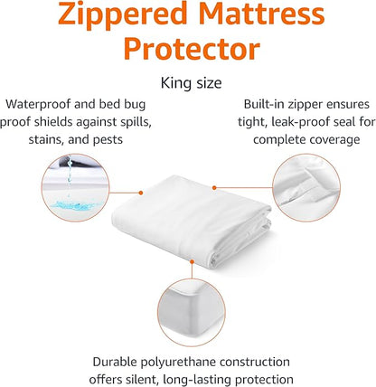 Amazon Basics Zippered Waterproof Mattress Encasement, King