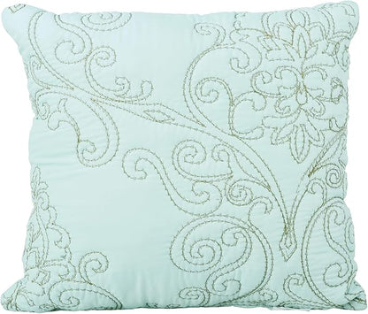 Home Soft Things Damask 4 Piece Bedspread Set, Scalloped Edge Reversible Quilt Coverlet Comforter Prewashed Bedding Set, Matelasse Embossed Floral Solid Pattern,Blue Oversize King(120" x 120")