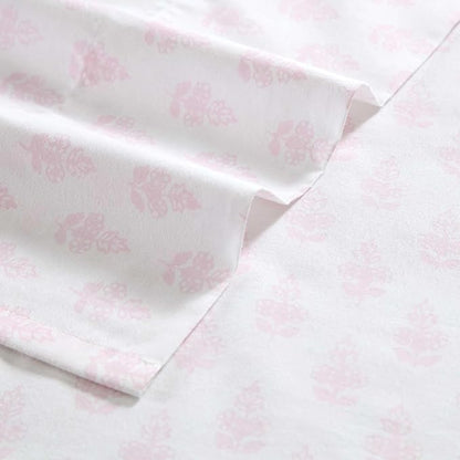 Laura Ashley - King Sheets, Lightweight & Breathable Cotton Percale Bedding Set with Matching Sham(s), Oeko-Tex Certified (Francesca Pink, King)