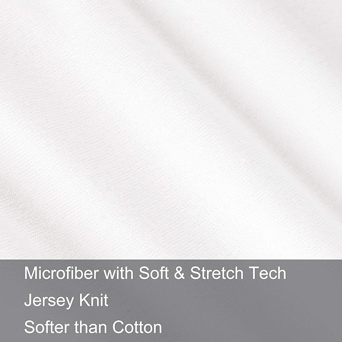 2-Pack Stretch Pillow Cases - Jersey Knit & Ultra Soft Envelope Closure Pillowcases T-Shirt Like Microfiber Blend - Suitable for 20x36/20x40 King Size Set of 2, White
