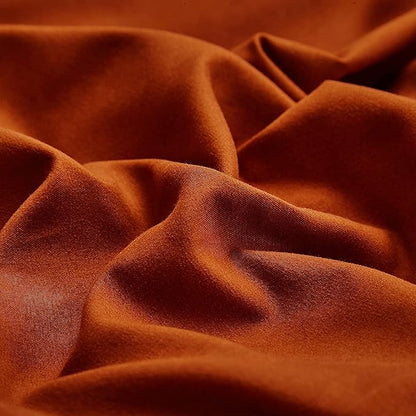 KAREVER Burnt Orange Comforter Set Queen Rust Bedding Set Women Solid Rust Bed Comforter Set Plain Burnt Orange Breathable Blanket Men Terracotta Color Lightweight Quilts Set Queen Size