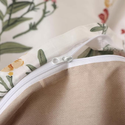 OAITE Duvet Cover Twin Size - 100% Cotton Comforter Cover Floral Duvet Cover Sets 3-PC, Breathable Duvet Cover with Zipper Closure & Corner Ties