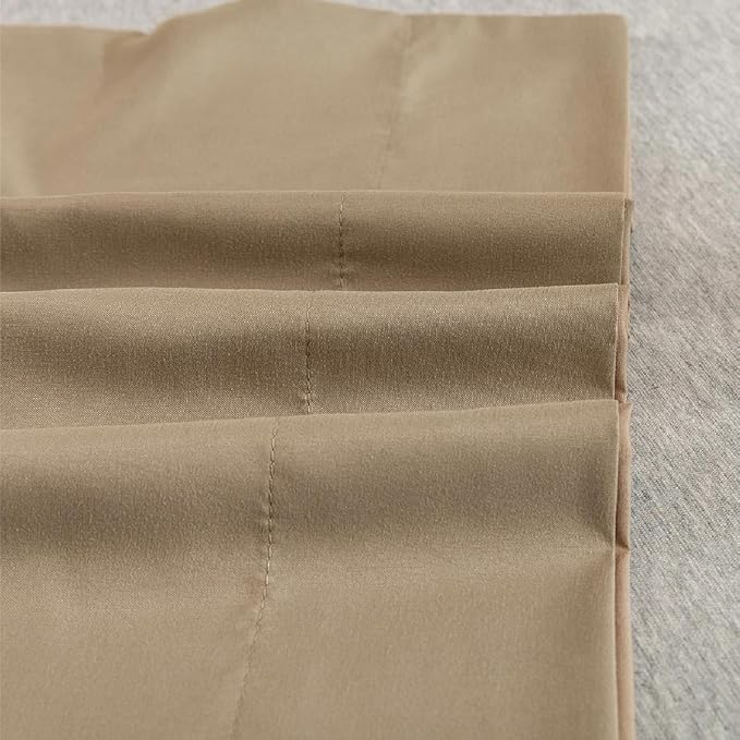 Microfiber Standard Bed Pillowcases 2 Pack, Super Soft Bed Pillow Covers Envelope Closure, Wrinkle, Fade and Stain Resistant, 20x26, Dark Beige