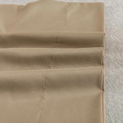 Microfiber Queen Bed Pillowcases 2 Pack, Super Soft Bed Pillow Covers Envelope Closure, Wrinkle, Fade and Stain Resistant, 20x30, Dark Beige