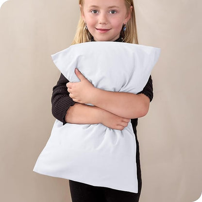 Bare Home Microfiber Pillow Cases - Toddler Size Set of 2 Cooling Pillowcases Double Brushed White Pack Easy Care (Toddler Pillowcase 2, White)