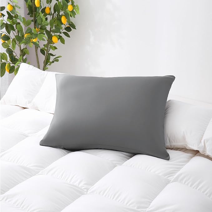 ZPECC Pillow Cases Bulk 24 Pack - Standard Pillowcases with Envelope Closure, Soft Brushed Microfiber Pillow Cover for Hotel Airb&bs Hospital Bedding Essential, Gray