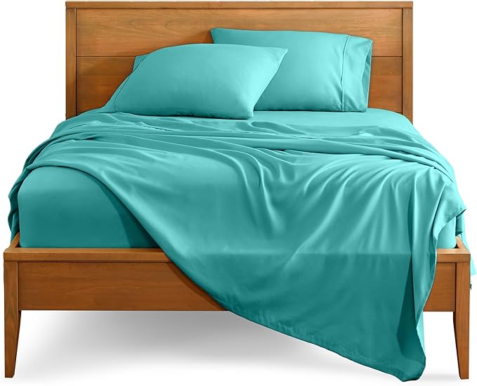 Bare Home Twin Sheet Set - 1800 Ultra-Soft Microfiber Twin Bed Sheets - Double Brushed - Deep Pockets - Easy Fit - 3 Piece Set - Bedding Sheets & Pillowcases (Twin, Turquoise)