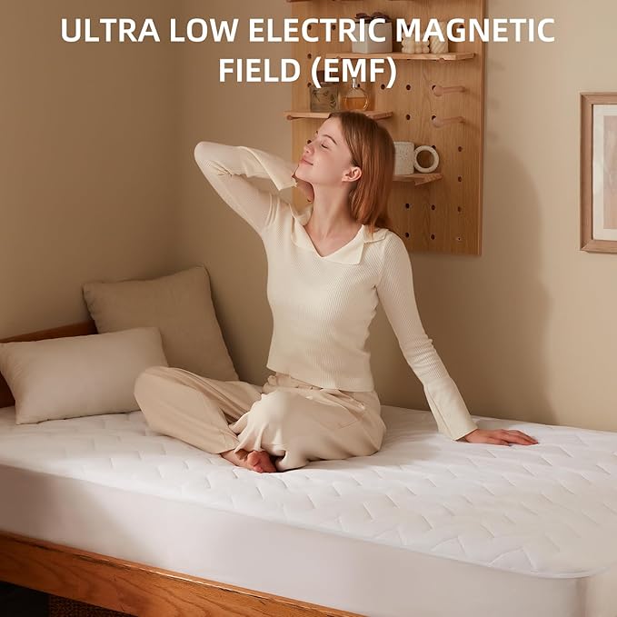 Bwarm Premium Multi-Zone Heated Mattress Pad Full Size, 54" x 75", 9 Heat Settings, 1-12 Hours Auto Off, Individual Body and Feet Settings, Removable Comfort Layer, Machine Washable