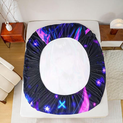 Erosebridal 3D Mushroom Girls Sheets for Boys Girls Japanese Modern Fashion Fitted Sheet,Abstract Graffiti Kids Bedding Sets Watercolor Aesthetic Bed Sets Full 3 Piece