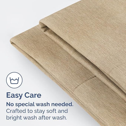 King Pillow Cases Set of 4 - Ultra Soft Hotel Quality Pillowcase Covers - Comfy, Cozy & Wrinkle Free - Shrinkage and Fade Resistant - Machine Washable Pillow Protectors - 4 Piece Set - Heathered Tan
